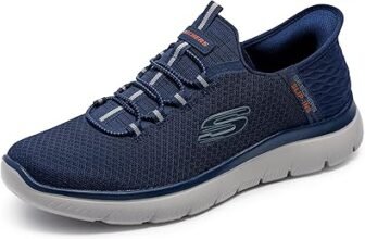 🛒 🔥SKECHERS HOMBRE 🔥 Skechers Hombre Summits High Range Slip-In ENTRENADOR, Navy Mesh/Trim