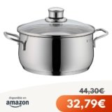🚫 [CADUCADO]💥 ¡OLLÓN A PRECIO DE RISA! Olla Baja WMF de 4,5L con Tapa de Cristal por MUCHO MENOS 🍲
